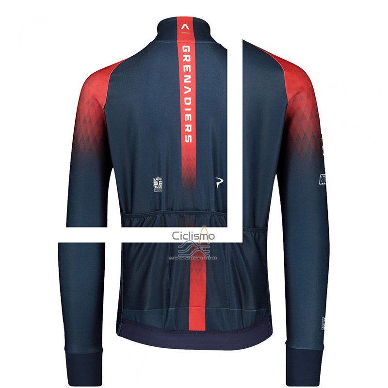 Ineos Grenadiers Ropa Ciclismo Culotte Largo 2023 Mangas Largas Negro Rojo